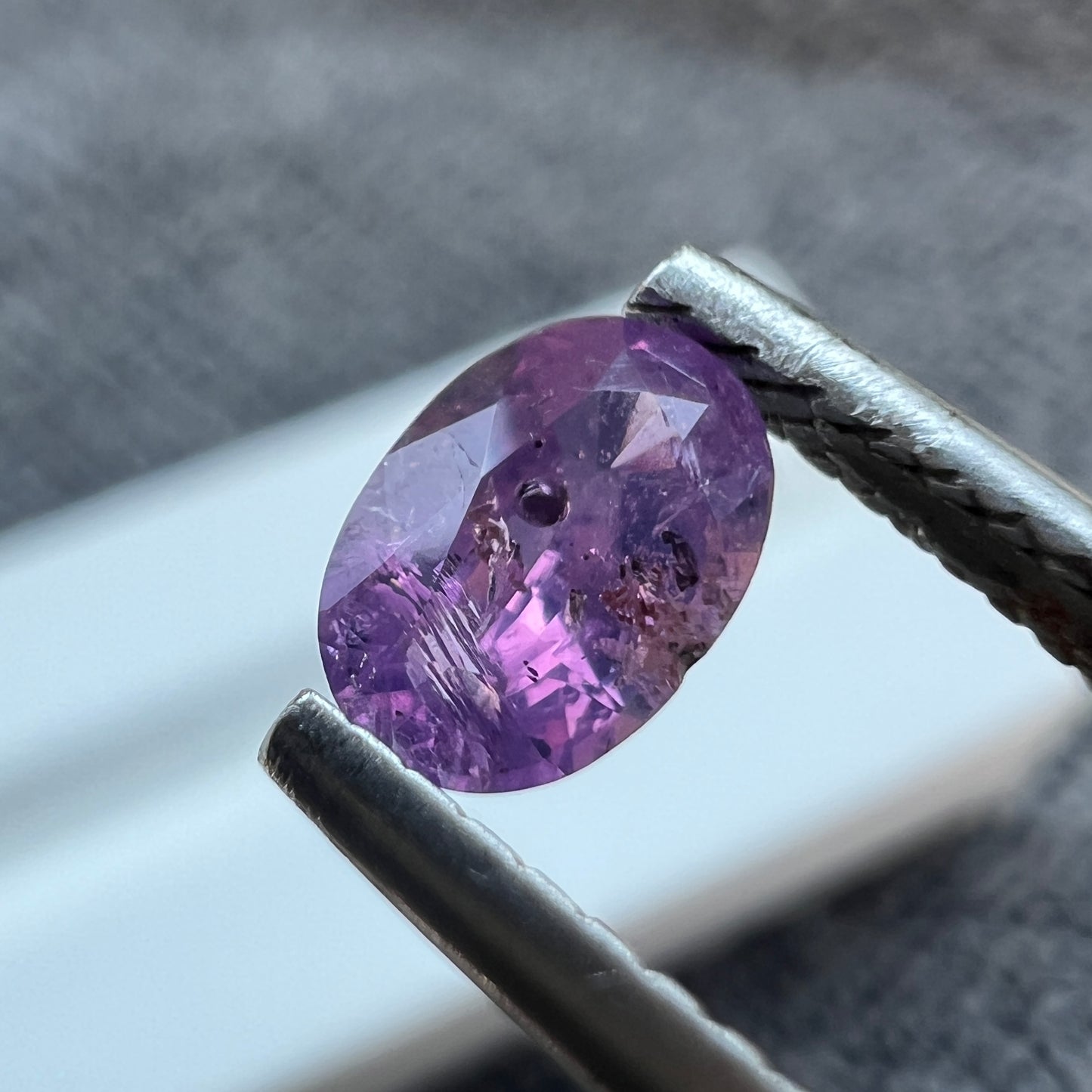 Opalescent Purple Sapphire | Natural Ceylon Sri Lanka Gemstone | Oval Cut | Untreated | Inclusions