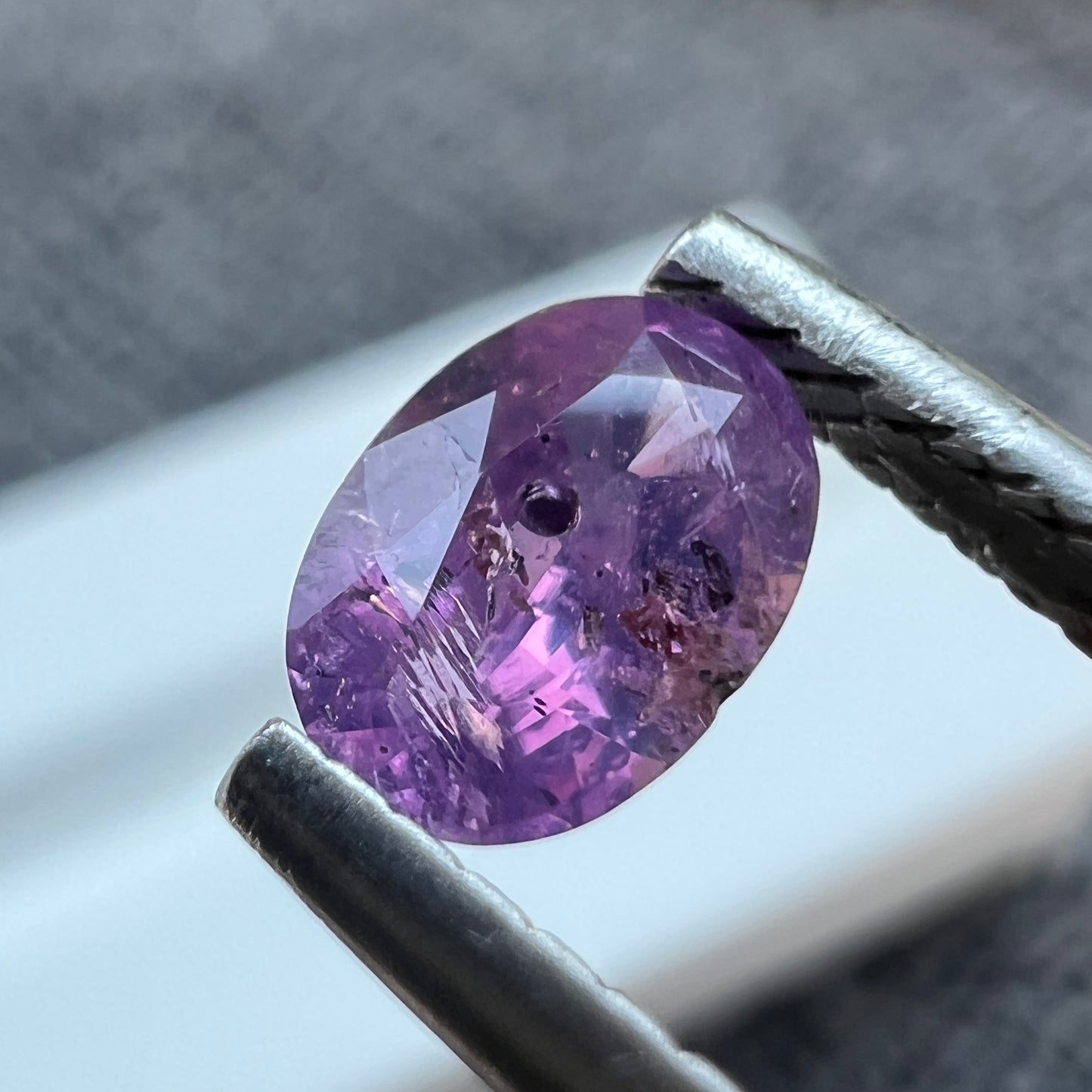 Opalescent Purple Sapphire | Natural Ceylon Sri Lanka Gemstone | Oval Cut | Untreated | Inclusions